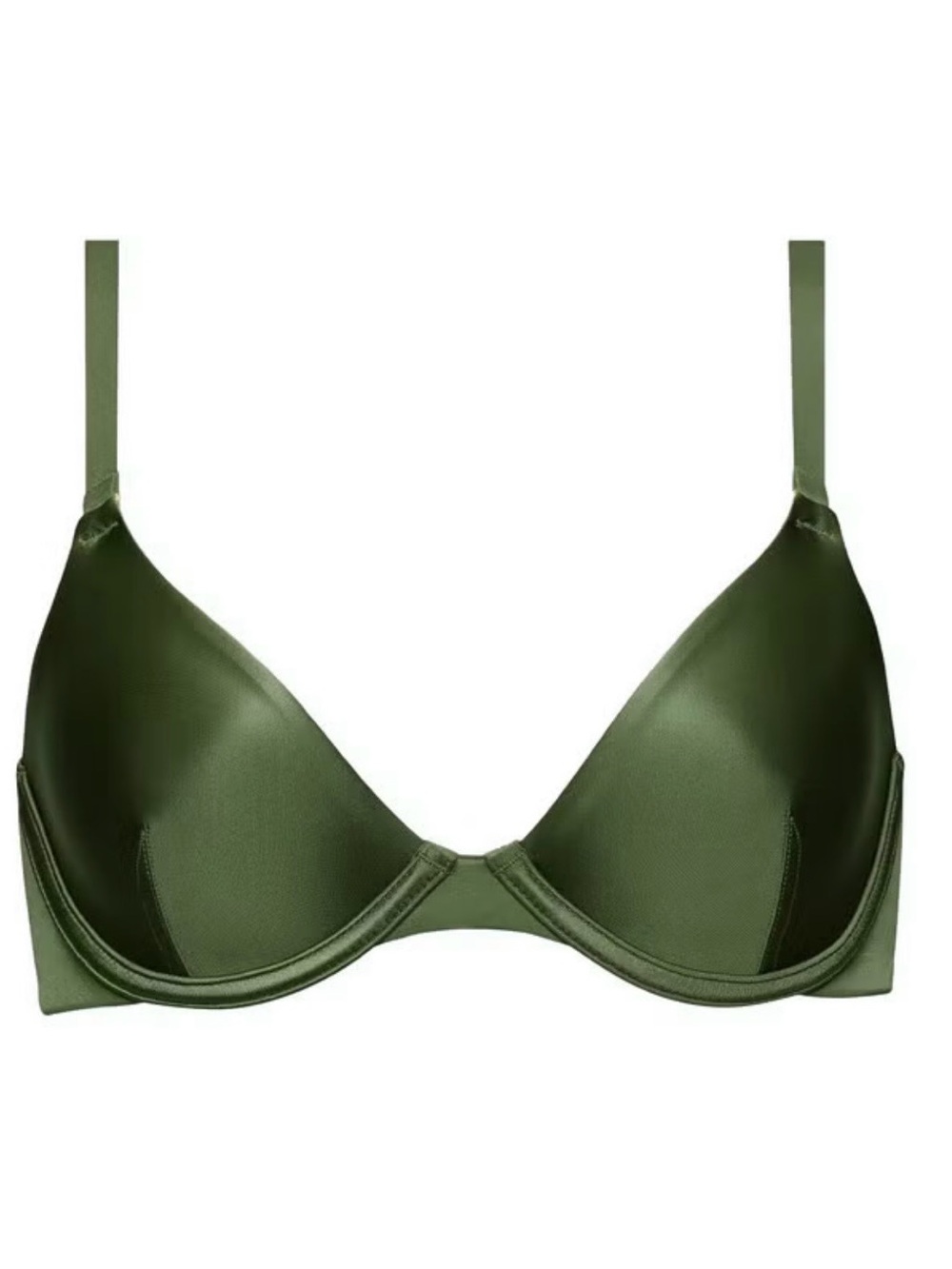 CUUP The Plunge Satin Bra Vine Shine Green 38C